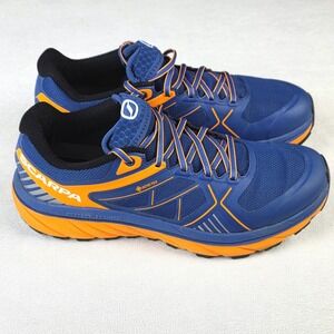 Scarpa Spin Infinity GTX Mens Trail Running Shoes Blue Orange Gore-Tex Size 9.5
